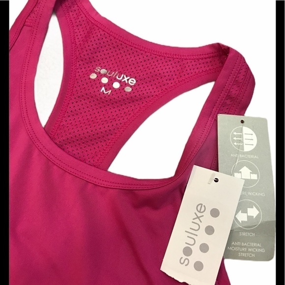 Souluxe Pink Racerback Athletic Tank Size Medium - Picture 3 of 7